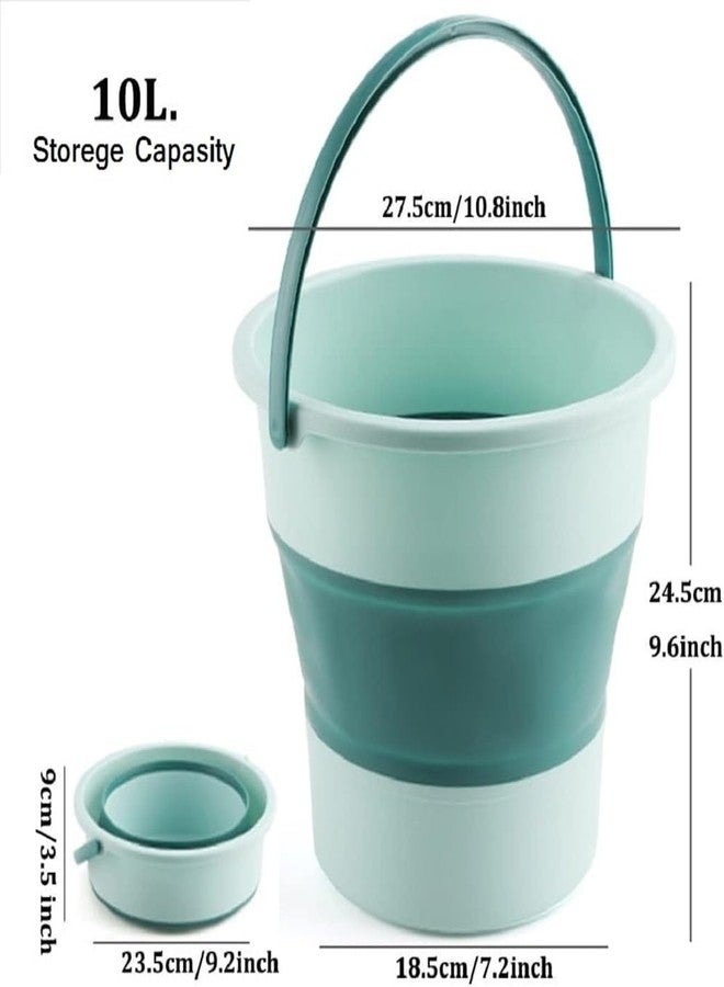 BSITFOW Water Bucket Plastic 10L Foldable Portable Storage Bucket Car Wash Outdoor Fishing Home Car-Load (Color : Multi, Size : 10L) - Image 4